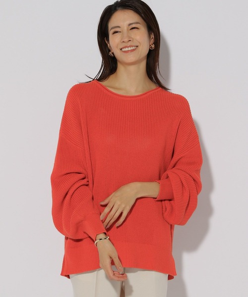 Elura（エルーラ）の「リネンライクボートネックニット/291208（ニット/セーター・レディース・オレンジ/ブラウン系その他/ブラック/オフホワイト・LARGE/MEDIUM）」の20枚目の写真