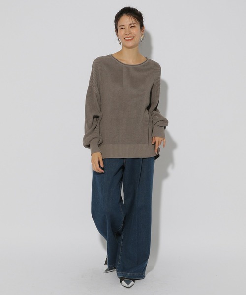 ピロピロ155／65R13 セール】リネンライクボートネックニット/291208（ニット