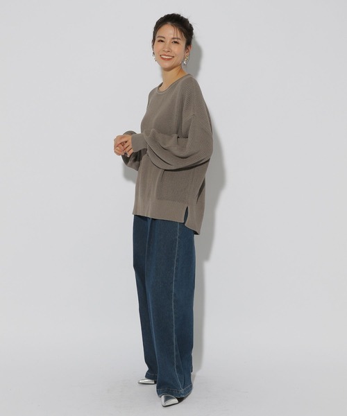 セール】リネンライクボートネックニット/291208（ニット