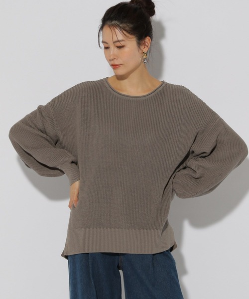 セール】リネンライクボートネックニット/291208（ニット/セーター