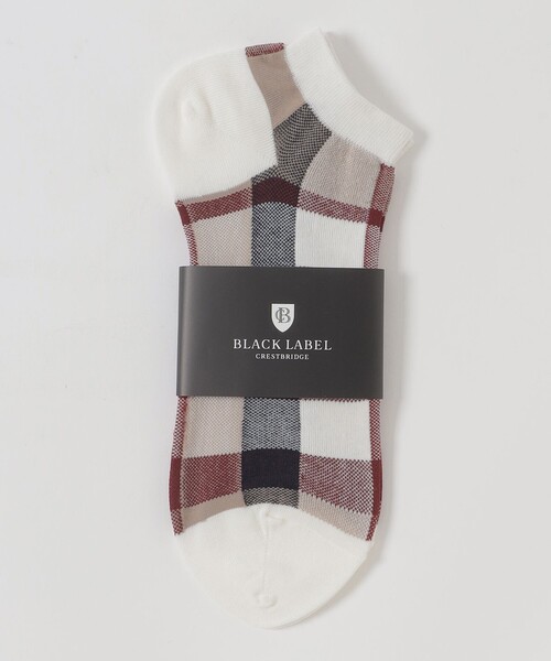 BLACK LABEL CRESTBRIDGE（ブラックレーベル・クレストブリッジ）の「クレストブリッジチェックショートソックス（ソックス/靴下・メンズ・ブラック/レッド系その他2/ベージュ系その他6/ベージュ系その他/ダークブラウン・FREE）」の3枚目の写真