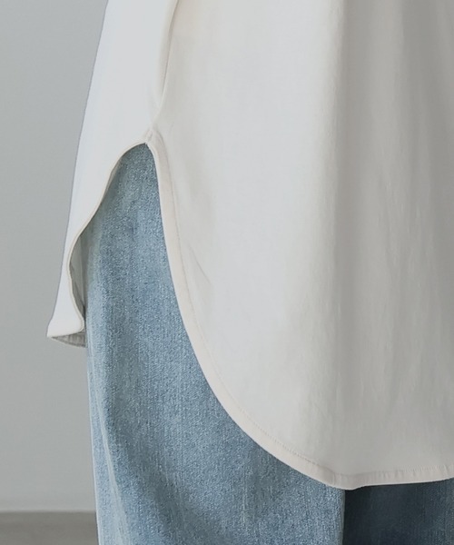itto...（イット）の「綿100％ラウンド裾ロングTシャツ（Tシャツ/カットソー・レディース・グレー/アイボリー/ブラック・M）」の11枚目の写真