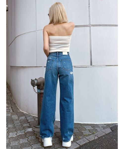 GYDA（ジェイダ）の「ハイウエストPATCHダメージストレート