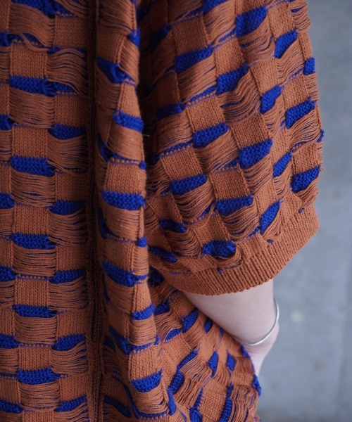 grapevine by k3(グレープバインバイケースリー)の「CHESS SHORT SLEEVES TOP(ニット/セーター・メンズ・バーガンディー/ベージュ/グリーン・L)」の22枚目の写真