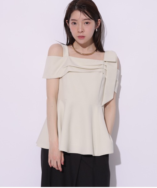 Rirandture オフショルリボンペプラムトップス　リランドチュール Rirandture - Rirandture オフショルリボンペプラムトップス リランド