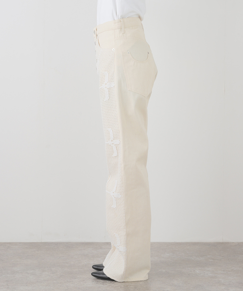 CITYSHOP(シティーショップ)の「SILPHIUM Lace denim:デニムパンツ(デニムパンツ・レディース・ホワイト・26cm/28cm)」の4枚目の写真