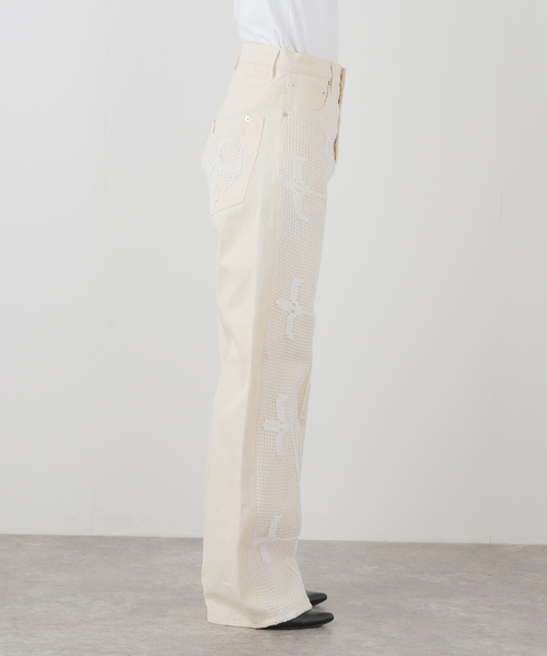 セール】SILPHIUM Lace denim：デニムパンツ（デニムパンツ