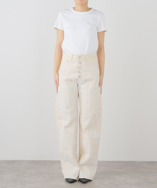 CITYSHOP(シティーショップ)の「SILPHIUM Lace denim:デニムパンツ(デニムパンツ・レディース・ホワイト・26cm/28cm)」の12枚目の写真