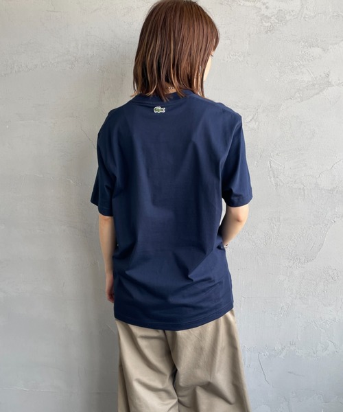 【LACOSTE】club グラフィック ロゴ クルーネック Tシャツ ♪ LACOSTE】club グラフィック ロゴ クルーネック Tシャツ