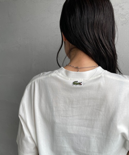 LACOSTE（ラコステ）の「[LACOSTE/ラコステ] カレッジロゴ クルーネックTシャツ（Tシャツ/カットソー・レディース・ネイビー/ホワイト・S/M/XS/L）」の14枚目の写真
