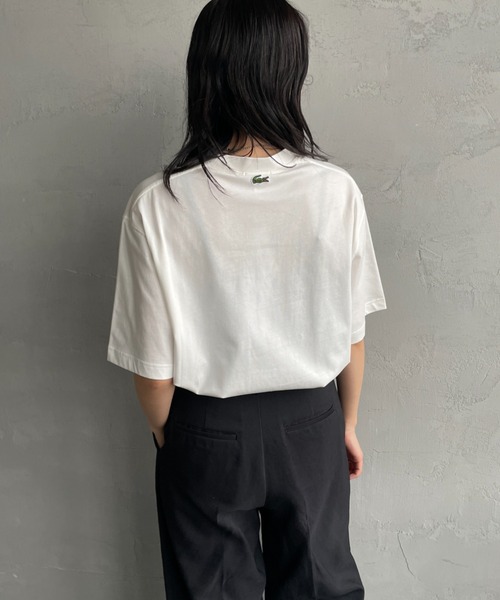 LACOSTE（ラコステ）の「[LACOSTE/ラコステ] カレッジロゴ クルーネックTシャツ（Tシャツ/カットソー・レディース・ネイビー/ホワイト・S/M/XS/L）」の9枚目の写真