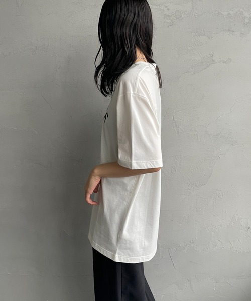 LACOSTE（ラコステ）の「[LACOSTE/ラコステ] カレッジロゴ クルーネックTシャツ（Tシャツ/カットソー・レディース・ネイビー/ホワイト・S/M/XS/L）」の11枚目の写真