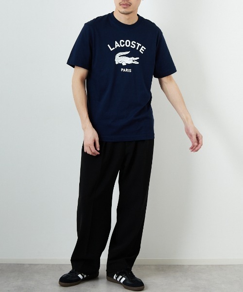 【LACOSTE】club グラフィック ロゴ クルーネック Tシャツ ♪ LACOSTE】club グラフィック ロゴ クルーネック Tシャツ