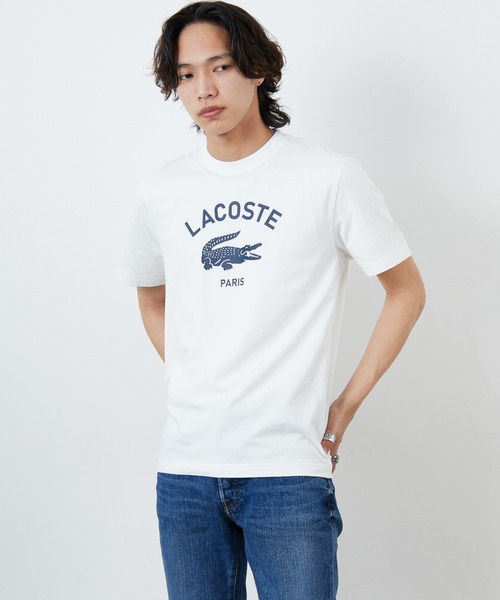LACOSTE（ラコステ）の「[LACOSTE/ラコステ] カレッジロゴ クルーネックTシャツ（Tシャツ/カットソー・レディース・ネイビー/ホワイト・S/M/XS/L）」の16枚目の写真