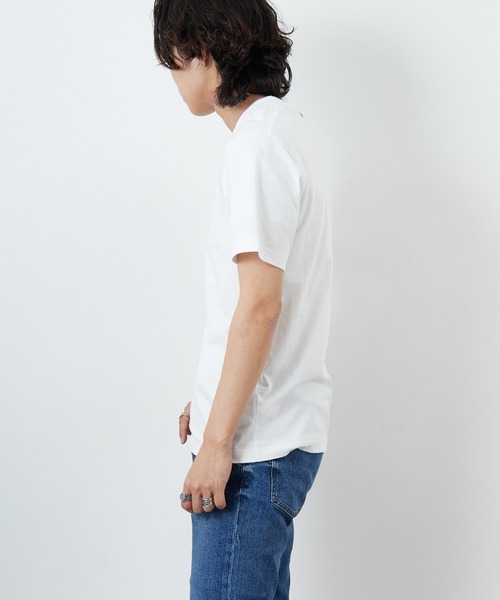 LACOSTE（ラコステ）の「[LACOSTE/ラコステ] カレッジロゴ クルーネックTシャツ（Tシャツ/カットソー・レディース・ネイビー/ホワイト・S/M/XS/L）」の17枚目の写真
