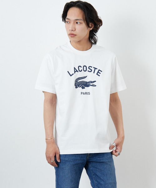 LACOSTE（ラコステ）の「[LACOSTE/ラコステ] カレッジロゴ クルーネックTシャツ（Tシャツ/カットソー・レディース・ネイビー/ホワイト・S/M/XS/L）」の19枚目の写真