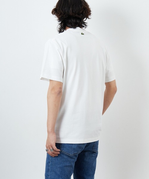 LACOSTE（ラコステ）の「[LACOSTE/ラコステ] カレッジロゴ クルーネックTシャツ（Tシャツ/カットソー・レディース・ネイビー/ホワイト・S/M/XS/L）」の21枚目の写真