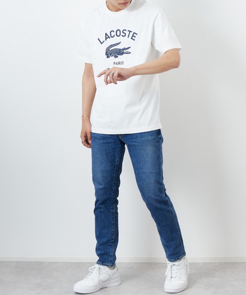 LACOSTE（ラコステ）の「[LACOSTE/ラコステ] カレッジロゴ クルーネックTシャツ（Tシャツ/カットソー・レディース・ネイビー/ホワイト・S/M/XS/L）」の22枚目の写真