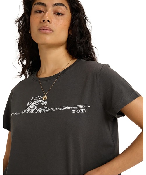ROXY（ロキシー）の「PEOPLE SPEAK /ロキシーフロントプリント半袖Tシャツ（Tシャツ/カットソー・レディース・ブラック系その他/イエロー・MEDIUM/X-SMALL/SMALL）」の4枚目の写真