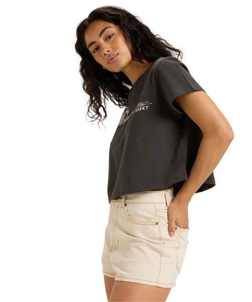 ROXY（ロキシー）の「PEOPLE SPEAK /ロキシーフロントプリント半袖Tシャツ（Tシャツ/カットソー・レディース・ブラック系その他/イエロー・MEDIUM/X-SMALL/SMALL）」の5枚目の写真
