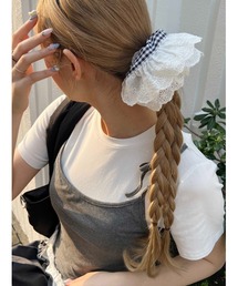 WC | レースポイントギンガムチェックシュシュ(シュシュ)