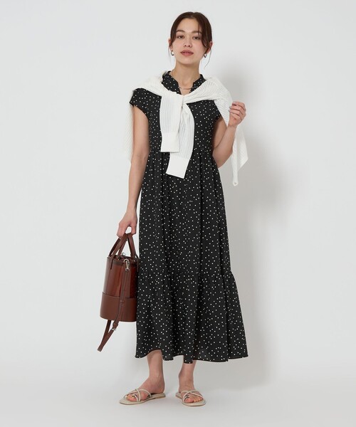 green label relaxing（グリーンレーベルリラクシング）の「［size SHORTあり］Breeze Cool ティアード ワンピース（ワンピース・レディース・その他1/ケリーグリーン/ダークブラウン/ダークグレー・SHORT/FREE）」の13枚目の写真