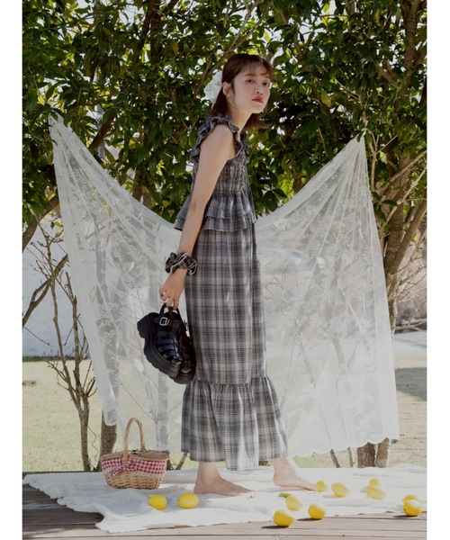 JUMELLE(ジュメロ)の「madras check OP(ワンピース・レディース・ブラック/レッド・MEDIUM/SMALL)」の21枚目の写真
