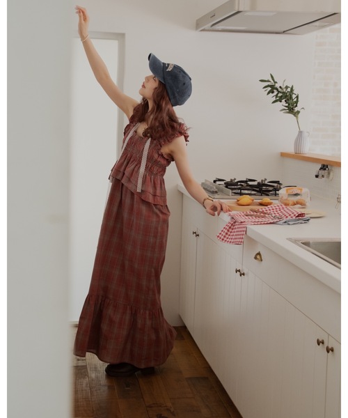 JUMELLE(ジュメロ)の「madras check OP(ワンピース・レディース・ブラック/レッド・MEDIUM/SMALL)」の9枚目の写真