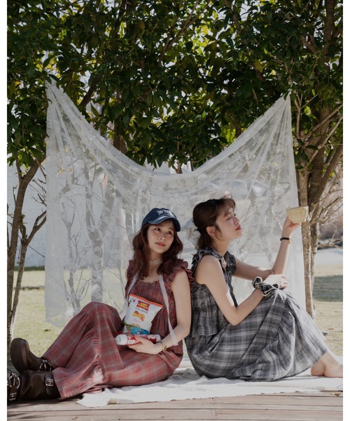 JUMELLE(ジュメロ)の「madras check OP(ワンピース・レディース・ブラック/レッド・MEDIUM/SMALL)」の7枚目の写真