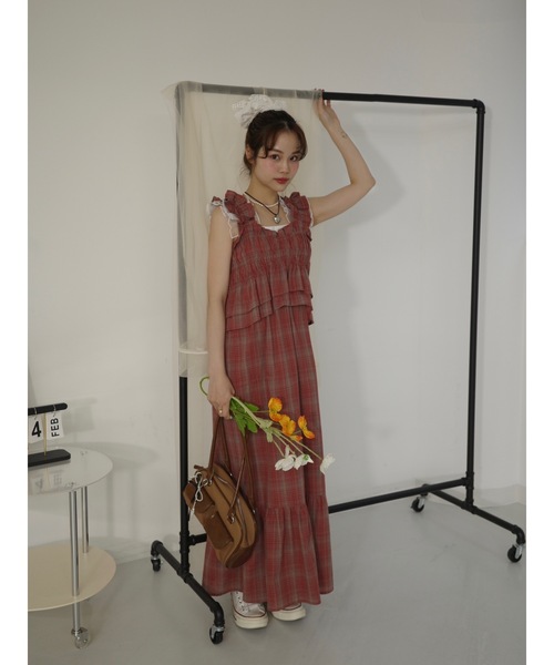 JUMELLE(ジュメロ)の「madras check OP(ワンピース・レディース・ブラック/レッド・MEDIUM/SMALL)」の10枚目の写真