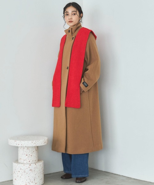 Doux archives(ドゥアルシーヴ)の「スタンドカラーコート(その他アウター・レディース・チャコールグレー/ブラック/アイボリー/キャメル・SMALL/MEDIUM)」の4枚目の写真