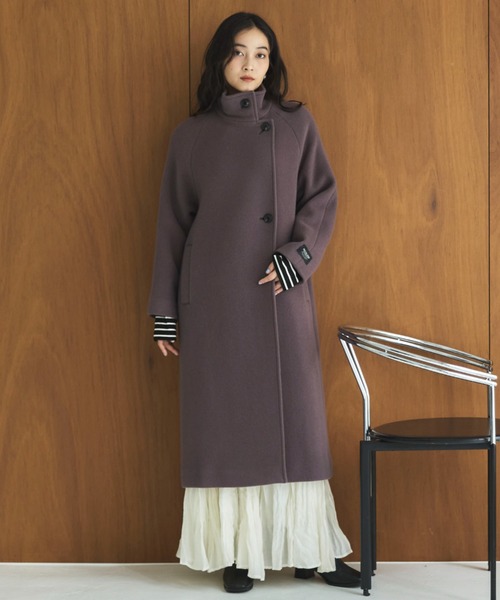 Doux archives(ドゥアルシーヴ)の「スタンドカラーコート(その他アウター・レディース・チャコールグレー/ブラック/アイボリー/キャメル・SMALL/MEDIUM)」の5枚目の写真