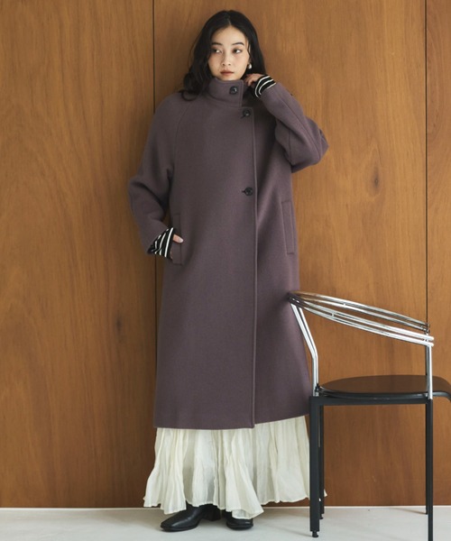 Doux archives(ドゥアルシーヴ)の「スタンドカラーコート(その他アウター・レディース・チャコールグレー/ブラック/アイボリー/キャメル・SMALL/MEDIUM)」の6枚目の写真