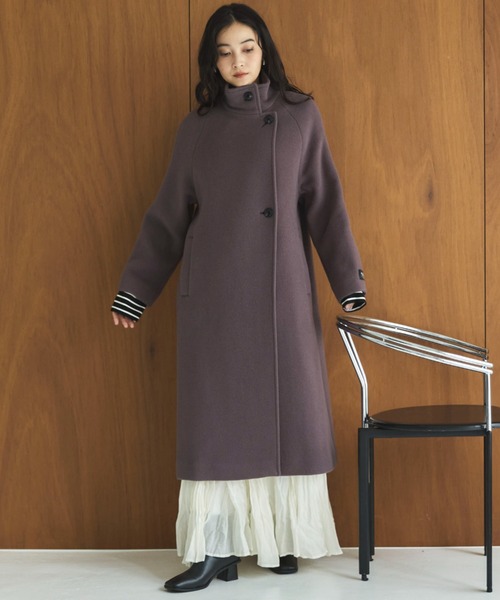 Doux archives(ドゥアルシーヴ)の「スタンドカラーコート(その他アウター・レディース・チャコールグレー/ブラック/アイボリー/キャメル・SMALL/MEDIUM)」の7枚目の写真