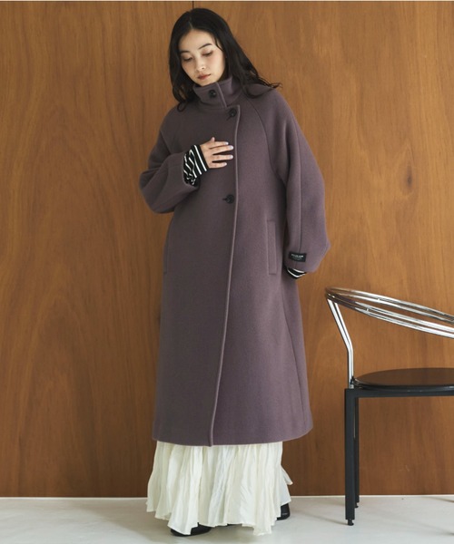 Doux archives(ドゥアルシーヴ)の「スタンドカラーコート(その他アウター・レディース・チャコールグレー/ブラック/アイボリー/キャメル・SMALL/MEDIUM)」の8枚目の写真