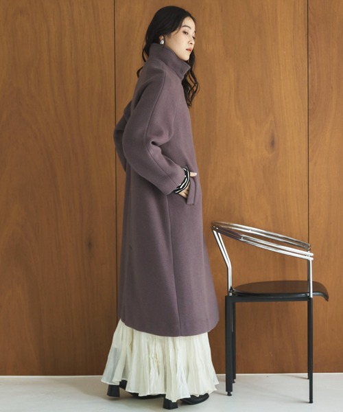 Doux archives(ドゥアルシーヴ)の「スタンドカラーコート(その他アウター・レディース・チャコールグレー/ブラック/アイボリー/キャメル・SMALL/MEDIUM)」の12枚目の写真