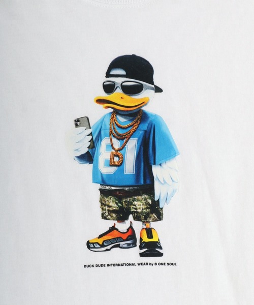 Duck Dude（ダックデュード）の「DUCK DUDE/ダックデュード イラストフラワー フロント バックプリント半袖Tシャツ レディース メンズ（Tシャツ/カットソー・レディース・ブラック/ブラック系その他/ホワイト/ホワイト系その他・M/L/LL）」の17枚目の写真