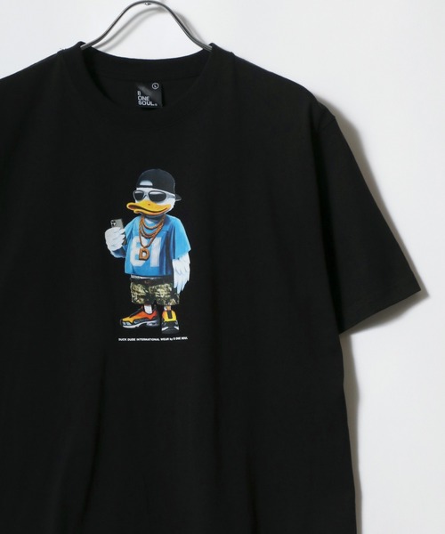 Duck Dude（ダックデュード）の「DUCK DUDE/ダックデュード イラストフラワー フロント バックプリント半袖Tシャツ レディース メンズ（Tシャツ/カットソー・レディース・ブラック/ブラック系その他/ホワイト/ホワイト系その他・M/L/LL）」の22枚目の写真