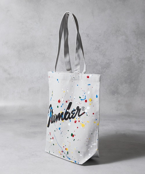 HAND PAINTED Number⑨ CANVAS TOTE BAG / ハンドペイント