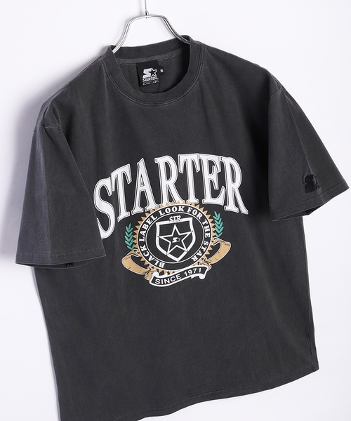 STARTER（スターター）の「STARTER BLACK LABEL ピグメント加工 半袖Tシャツ オーバーサイズ（Tシャツ/カットソー・メンズ・ブラック系その他/ブラック/ブラック系その他2・M/L/XL）」の2枚目の写真