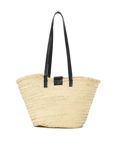ファティマモロッコ　フチレザーかごバッグ Fatima Morocco/ファティマ モロッコ】フチレザーロープ