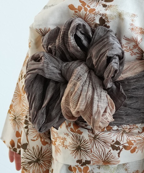 utatane（ウタタネ）の「キッズ浴衣3点セット ひよこ商店 きなりに琥珀色の連なる小菊（浴衣・キッズ・オレンジ・100cm/110cm/120cm/130cm）」の9枚目の写真