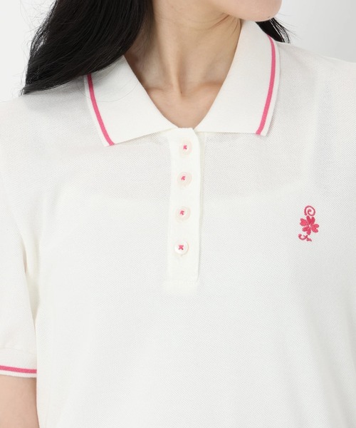 tシャツ スティッチカノコ＿ＳＦクローバー刺繍ポロシャツ　Tシャツ・カットソー レディース セール】スティッチカノコ＿SFクローバー刺繍ポロシャツ T