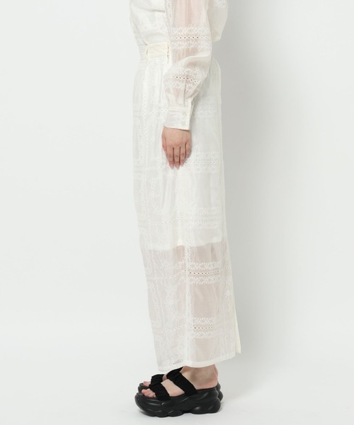 mysty woman（ミスティウーマン）の「パッチワークナロースカート 571302（スカート・レディース・オフホワイト/ブラック・FREE）」の15枚目の写真