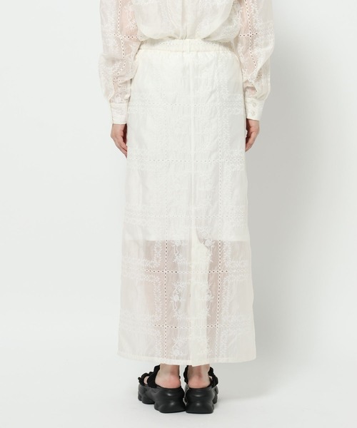 mysty woman（ミスティウーマン）の「パッチワークナロースカート 571302（スカート・レディース・オフホワイト/ブラック・FREE）」の16枚目の写真