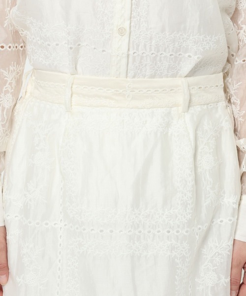 mysty woman（ミスティウーマン）の「パッチワークナロースカート 571302（スカート・レディース・オフホワイト/ブラック・FREE）」の17枚目の写真