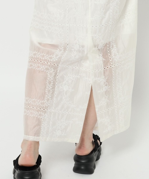 mysty woman（ミスティウーマン）の「パッチワークナロースカート 571302（スカート・レディース・オフホワイト/ブラック・FREE）」の21枚目の写真