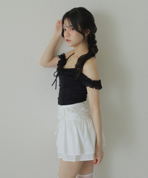 M DOLLY(エムドリー)の「lace ribbon halter neck tops/レースリボンホルターネックトップス(その他トップス・レディース・ブラック/アイボリー・S/M)」の12枚目の写真