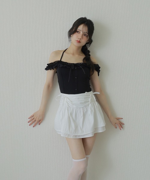 M DOLLY(エムドリー)の「lace ribbon halter neck tops/レースリボンホルターネックトップス(その他トップス・レディース・ブラック/アイボリー・S/M)」の14枚目の写真