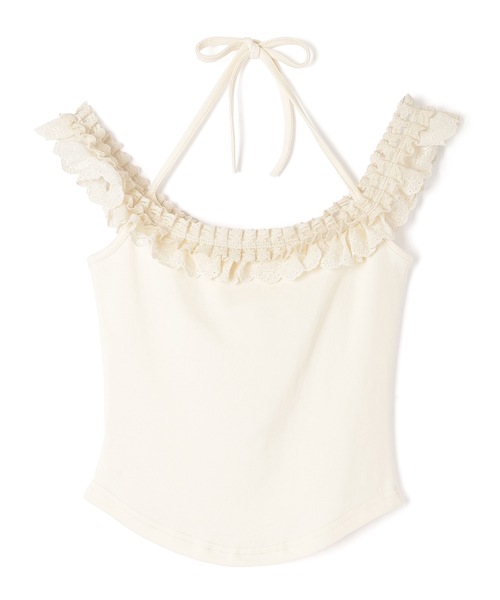 M DOLLY(エムドリー)の「lace ribbon halter neck tops/レースリボンホルターネックトップス(その他トップス・レディース・ブラック/アイボリー・S/M)」の6枚目の写真